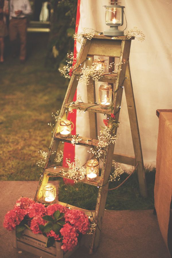 escada usada na decoração de festa de matrimônio